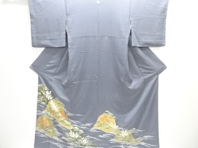 JAPANESE KIMONO / IRO-TOMESODE / EMBROIDERY / TREES
